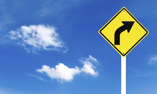 Warning Turn Right Traffic Sign